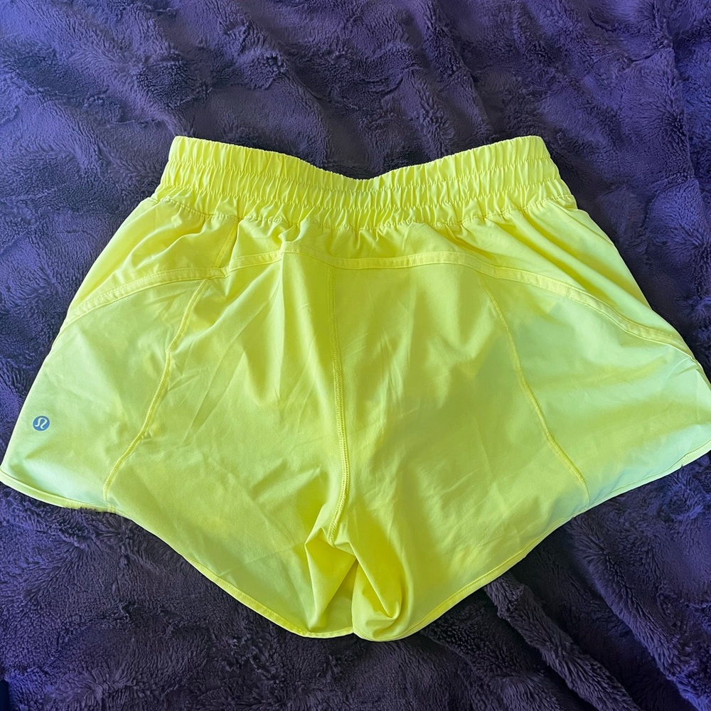 Sonic Yellow Lululemon Track That Mid-Rise Lined Short 5”